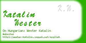katalin wester business card